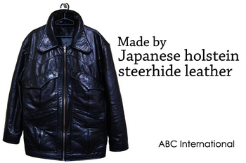 Japanese holstein steer hide leatherライダースジャケット