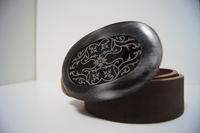 ヌメ革ベルト茶色002